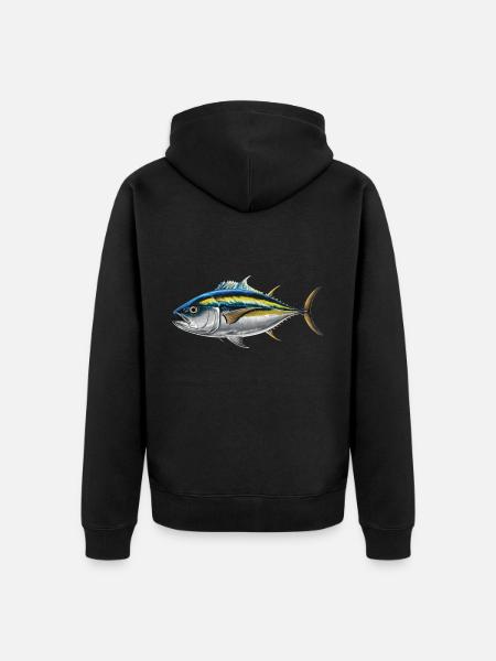 Thunfisch - Unisex Premium Bio Zip Hoodie - Schwarz