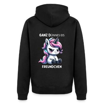 Ami de la glace très fine - Veste à capuche bio Premium Unisexe - noir - Dos - Nico (187cm)