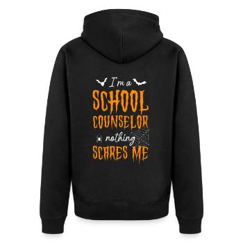 Conseillère scolaire Maman Halloween Je suis - Veste à capuche bio Premium Unisexe - noir - Dos - Nico (187cm)
