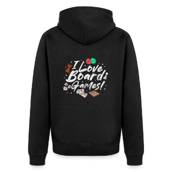Board game - Unisex Premium Organic Zip Hoodie - black - Back - Nico (187cm)