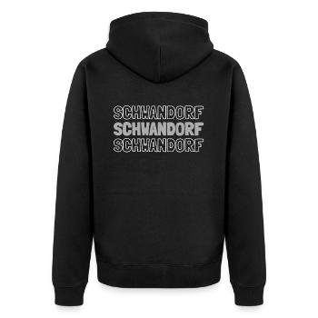 German city of Schwandorf, Bavaria - Unisex Premium Organic Zip Hoodie - black - Back - Nico (187cm)