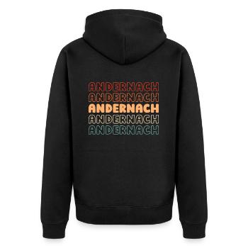 Deutsche Stadt Andernach Rheinlandpfalz - Unisex Premium Bio Zip Hoodie - Schwarz - Hinten - Nico (187cm)