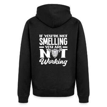 Si vous ne sentez pas, vous ne travaillez pas - Veste à capuche bio Premium Unisexe - noir - Dos - Nico (187cm)