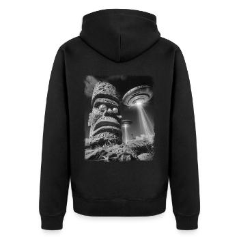 Tiki Luau Tiki Masque OVNI Alien Alien Self - Veste à capuche bio Premium Unisexe - noir - Dos - Nico (187cm)