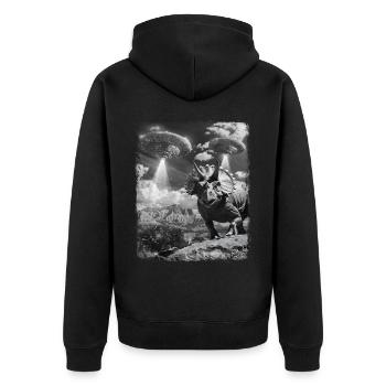 Triceratops Dinosaure OVNI Alien Alien S - Veste à capuche bio Premium Unisexe - noir - Dos - Nico (187cm)