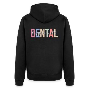 Dental Hygienist Dental Assistant - Unisex Premium Organic Zip Hoodie - black - Back - Nico (187cm)