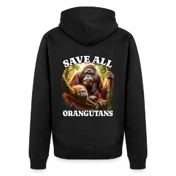 Orang-outan - Veste à capuche bio Premium Unisexe - noir - Dos - Nico (187cm)
