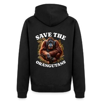 Sauver Orang-outan - Veste à capuche bio Premium Unisexe - noir - Dos - Nico (187cm)