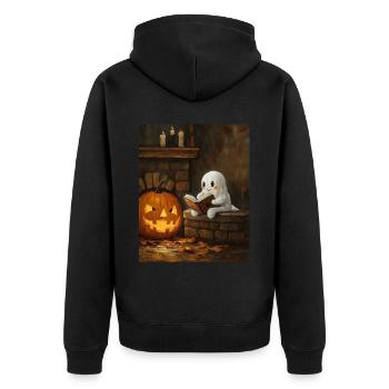 Cadeau d’Halloween Femmes Hommes Enfants Décoration - Veste à capuche bio Premium Unisexe - noir - Dos - Nico (187cm)