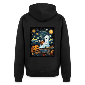 Cadeau d’Halloween Femmes Hommes Enfants Décoration - Veste à capuche bio Premium Unisexe - noir - Dos - Nico (187cm)