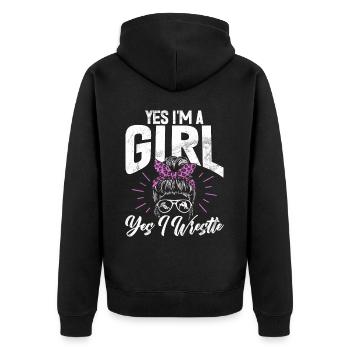 Lutteuse Fille Grappling Lutteuse Femmes - Veste à capuche bio Premium Unisexe - noir - Dos - Nico (187cm)