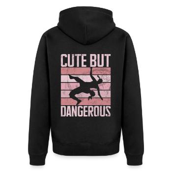 Lutteuse Fille Grappling Lutteuse Femmes - Veste à capuche bio Premium Unisexe - noir - Dos - Nico (187cm)