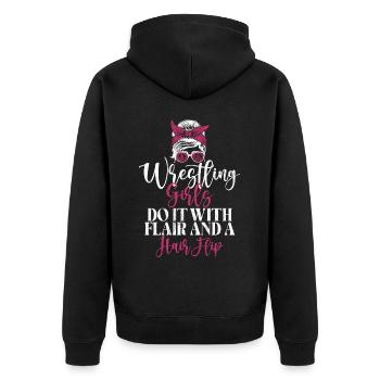 Lutteuse Fille Grappling Lutteuse Femmes - Veste à capuche bio Premium Unisexe - noir - Dos - Nico (187cm)