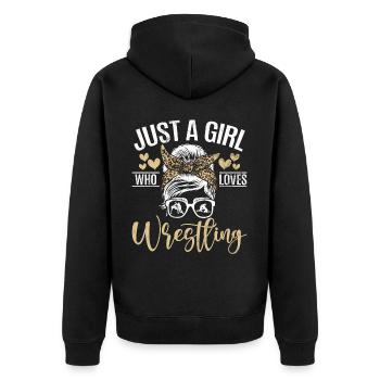 Lutteuse Fille Grappling Lutteuse Femmes - Veste à capuche bio Premium Unisexe - noir - Dos - Nico (187cm)