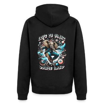 Breakdance B-boy La vie est courte, danse dure - Veste à capuche bio Premium Unisexe - noir - Dos - Nico (187cm)