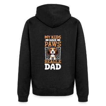 Beagle Dad - Unisex Premium Organic Zip Hoodie - black - Back - Nico (187cm)