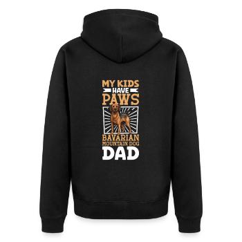 Bayerischer Gebirgsschweißhund Papa - Unisex Premium Bio Zip Hoodie - Schwarz - Hinten - Nico (187cm)