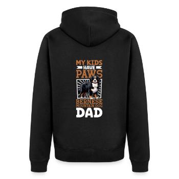 Bouvier bernois papa - Veste à capuche bio Premium Unisexe - noir - Dos - Nico (187cm)
