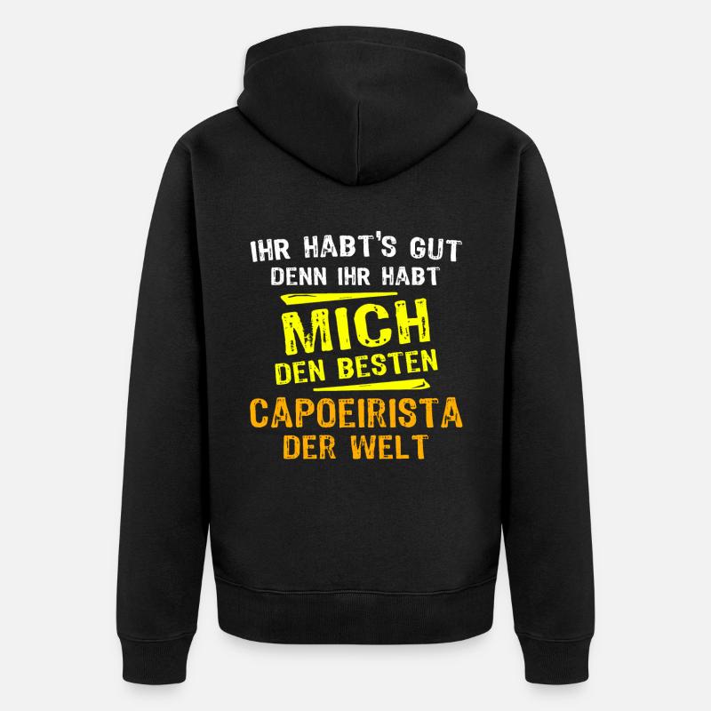 Capoeirista Geschenk - Unisex Premium Bio Zip Hoodie - Schwarz