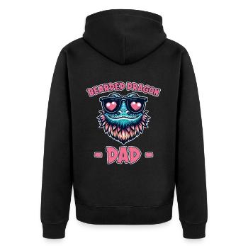 Dragon barbu disant papa drôle dragon barbu cadeau - Veste à capuche bio Premium Unisexe - noir - Dos - Nico (187cm)