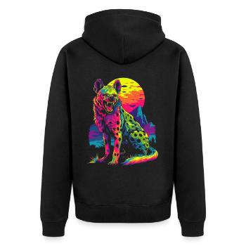 Hyène, Afrique, Animal Safari Popart - Veste à capuche bio Premium Unisexe - noir - Dos - Nico (187cm)