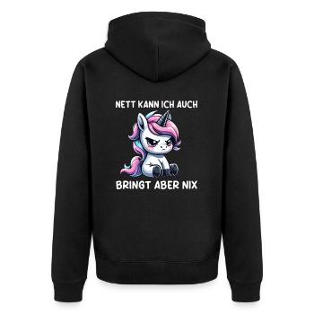 Je peux être gentil aussi, mais cela n’apporte rien de drôle - Veste à capuche bio Premium Unisexe - noir - Dos - Nico (187cm)