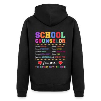 Conseiller scolaire Conseiller scolaire - Veste à capuche bio Premium Unisexe - noir - Dos - Nico (187cm)