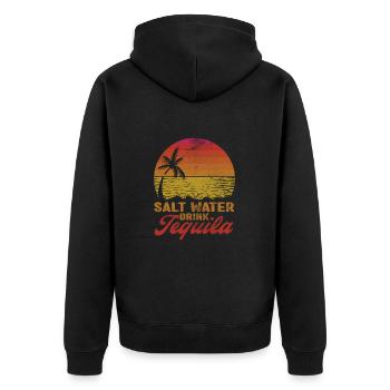 Tequila - Unisex Premium Bio Zip Hoodie - Schwarz - Hinten - Nico (187cm)