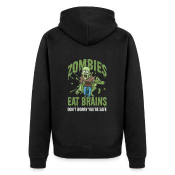 Zombie Zombie-Jäger Zombieapokalypse Geschenk - Unisex Premium Bio Zip Hoodie - Schwarz - Hinten - Nico (187cm)