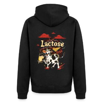 Tolérant au lactose ou intolérant au lactose - Veste à capuche bio Premium Unisexe - noir - Dos - Nico (187cm)