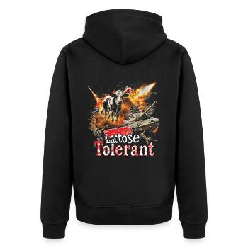 Tolérant au lactose ou intolérant au lactose - Veste à capuche bio Premium Unisexe - noir - Dos - Nico (187cm)