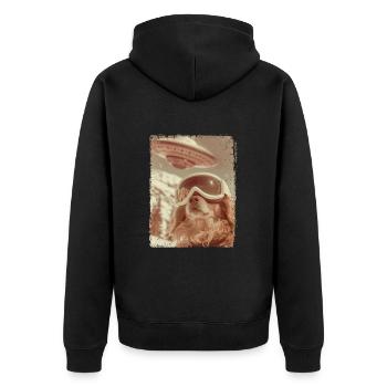 OVNI rétro vintage étrange Alien chien de neige - Veste à capuche bio Premium Unisexe - noir - Dos - Nico (187cm)