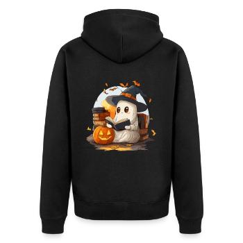 Cadeau d’Halloween Femmes Hommes Enfants Décoration - Veste à capuche bio Premium Unisexe - noir - Dos - Nico (187cm)