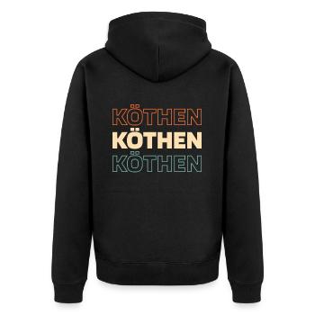 German city of Köthen Saxony-Anhalt - Unisex Premium Organic Zip Hoodie - black - Back - Nico (187cm)