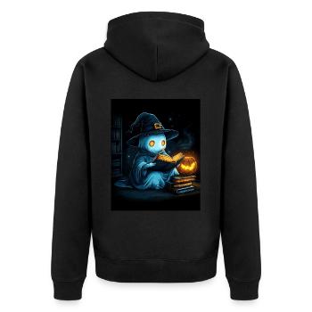 Cadeau d’Halloween Femmes Hommes Enfants Décoration - Veste à capuche bio Premium Unisexe - noir - Dos - Nico (187cm)