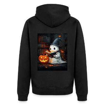 Cadeau d’Halloween Femmes Hommes Enfants Décoration - Veste à capuche bio Premium Unisexe - noir - Dos - Nico (187cm)