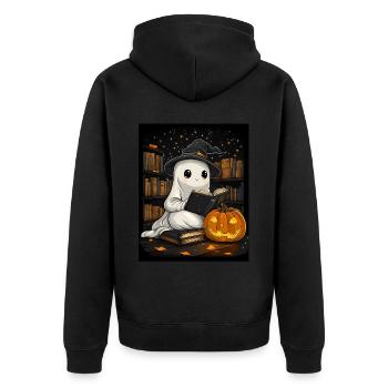 Cadeau d’Halloween Femmes Hommes Enfants Décoration - Veste à capuche bio Premium Unisexe - noir - Dos - Nico (187cm)