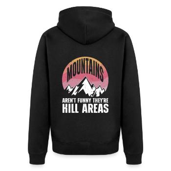 Les montagnes ne sont pas drôles, ce sont des collines, des randonnées - Veste à capuche bio Premium Unisexe - noir - Dos - Nico (187cm)