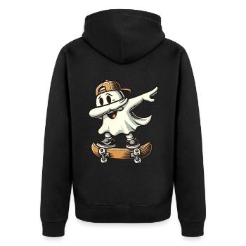 Skateboaring Dabbing Ghost Skateboard Dab - Veste à capuche bio Premium Unisexe - noir - Dos - Nico (187cm)