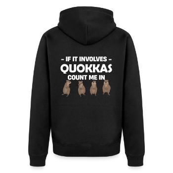 Quand il s’agit de Qoukkas, comptez sur moi - Veste à capuche bio Premium Unisexe - noir - Dos - Nico (187cm)