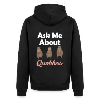 Posez-moi des questions sur Qoukkas Lover Australian - Veste à capuche bio Premium Unisexe - noir - Dos - Nico (187cm)