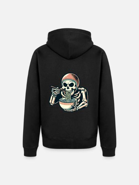 Skelett Ramen Nudeln Für Gruselfilme Japanisches - Premium økologisk unisex-hættejakke - sort