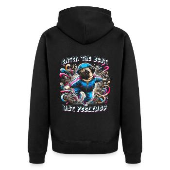 Breakdance B-boy Catch the Beat - Unisex Premium Organic Zip Hoodie - black - Back - Nico (187cm)