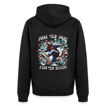 Breakdance B-boy Feel the beat - Unisex Premium Organic Zip Hoodie - black - Back - Nico (187cm)