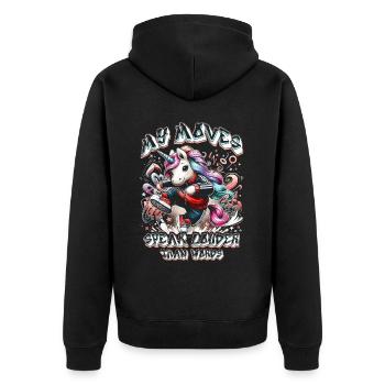 Breakdance B-boy Stunt Street Dancer - Unisex Premium Organic Zip Hoodie - black - Back - Nico (187cm)