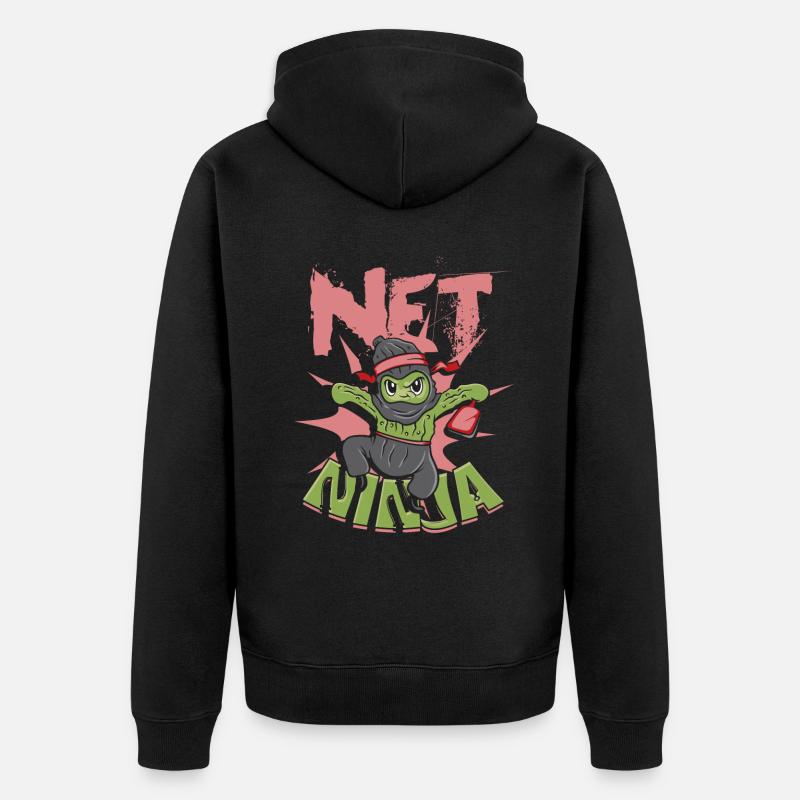 Filet de pickleball Ninja - Veste à capuche bio Premium Unisexe - noir