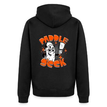 Pickleball Paddle Seek - Unisex Premium Organic Zip Hoodie - black - Back - Nico (187cm)