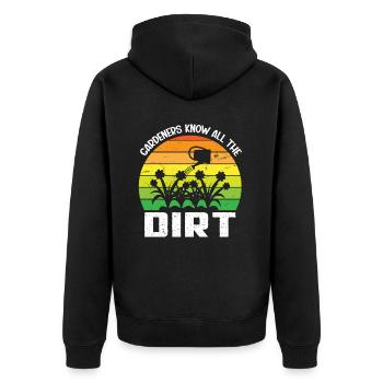 Lustige Gartenliebhaber Gemüse Hobbygärtner - Unisex Premium Bio Zip Hoodie - Schwarz - Hinten - Nico (187cm)