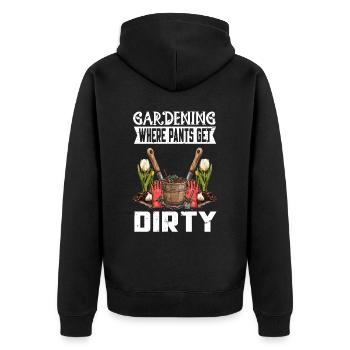 Funny Garden Lovers Vegetables Hobby Gardeners - Unisex Premium Organic Zip Hoodie - black - Back - Nico (187cm)