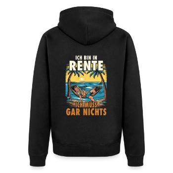 Je suis retraité Retraité Retraité - Veste à capuche bio Premium Unisexe - noir - Dos - Nico (187cm)